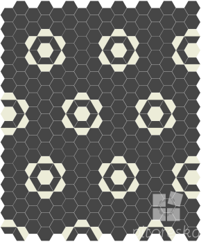 male formaty gres kompozicia hexagon