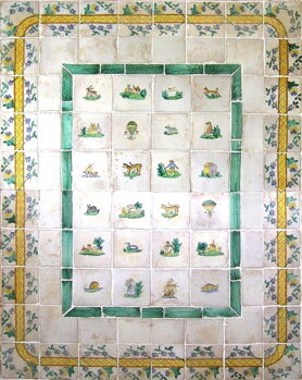 rustic hand painted tiles