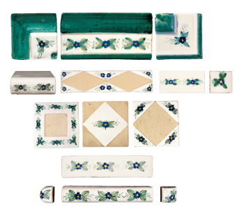 Traditional hand painted terracotta tiles sinopia positano