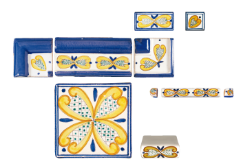 Traditional hand painted terracotta tiles sinopia todi