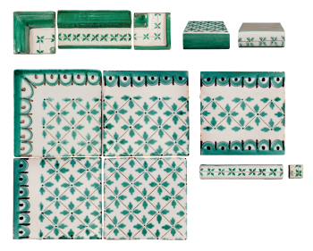 Traditional hand painted terracotta tiles antico vietri vettica verde