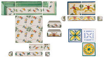 Traditional hand painted terracotta tiles antico vietri  tulipani