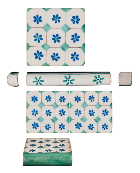 Traditional hand painted terracotta tiles antico vietri marcina verde