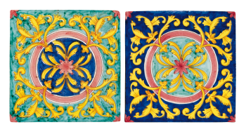 Traditional hand painted terracotta tiles antico vietri camerota