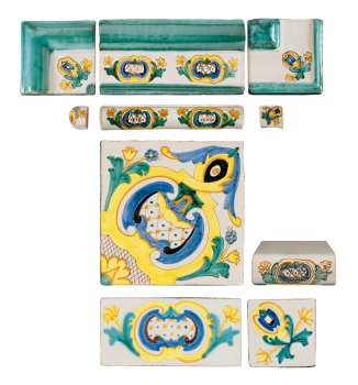 Traditional hand painted terracotta tiles antico vietri seiano