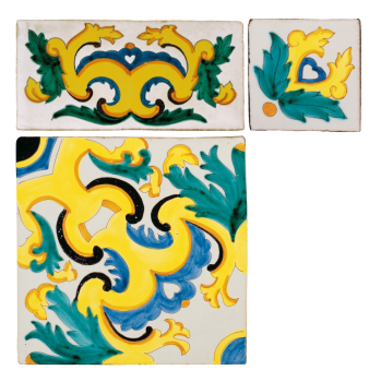 Traditional hand painted terracotta tiles antico vietri badia