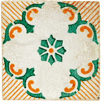 Traditional hand painted terracotta tiles magna grecia giglio