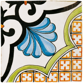 Traditional hand painted terracotta tiles magna grecia ponza