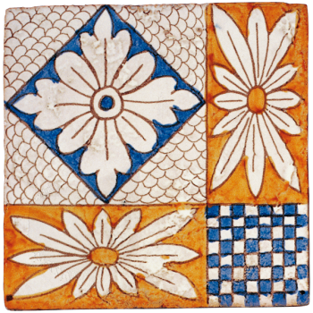 Traditional hand painted terracotta tiles magna grecia linosa