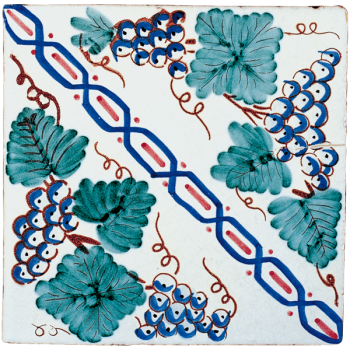 Traditional hand painted terracotta tiles magna grecia giannutri