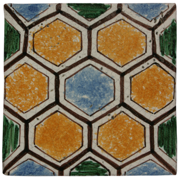 Traditional hand painted terracotta tiles magna grecia noto