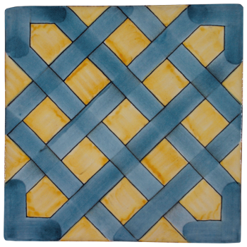 Traditional hand painted terracotta tiles magna grecia toledo