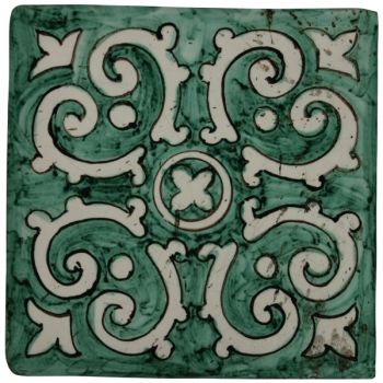 Traditional hand painted terracotta tiles magna grecia biserta