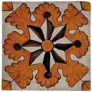 Traditional hand painted terracotta tiles magna grecia aragonese