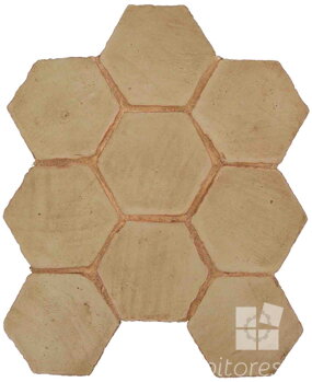 hand made hexagon terracotta tiles spanish pedralbes treated
