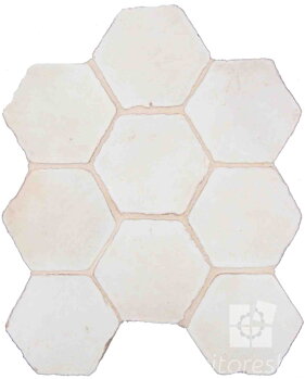 hand made hexagon terracotta tiles spanish pedralbes treated
