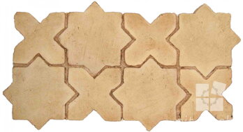 hand made star cross terracotta tiles spanish pedralbes treated