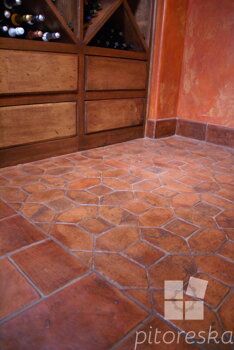 antique terracotta floor tileshall stairs cellars wine