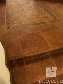 antique terracotta floor tiles stairs steps