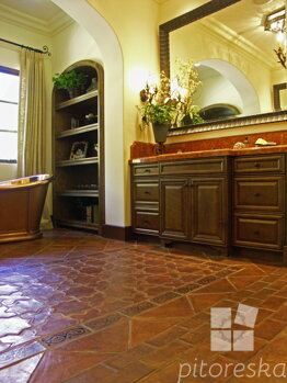 antique terracotta floor tiles kitchen bathroom