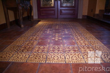 antique terracotta floor tiles decorative carpet pattern design