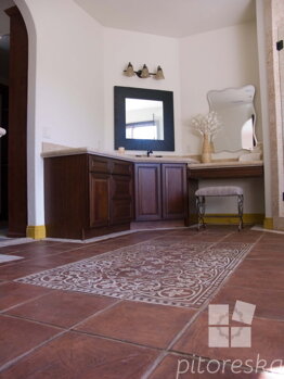antique terracotta floor tiles carpet pattern decorative
