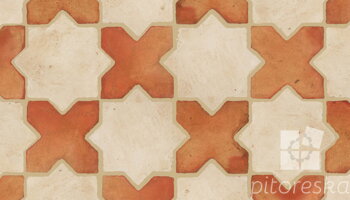 terracotta floor tiles hand made traditional spanish treated luxury cotto star + cross