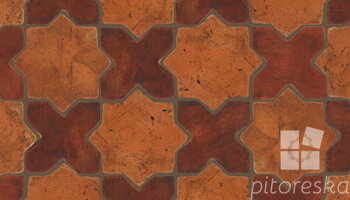 terracotta floor tiles hand made traditional spanish treated luxury cotto star + cross