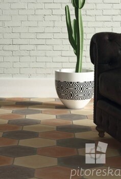 Hand made tuscan terracotta tiles - IP-TP series - colour mix