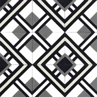 cementové dlaždice 20x20x1,6 cm - kubický vzor vzorovana dlazba