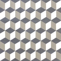 cementová dlažba - kubické vzory