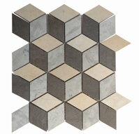 prirodny kamen mozaika 3D cube pattern kamenna mozaika