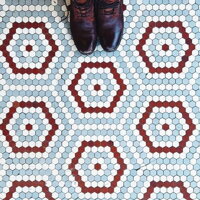 small sized porcelain tiles hexagons