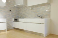 stylish kitchen small sized decorative tiles