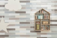 small sized decorative tiles country rustic brick wall