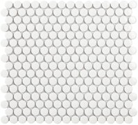 mozaika glazovana kruhy penny mosaic biela lesk mat