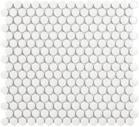 mozaika glazovana kruhy penny mosaic biela lesk mat