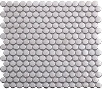 mozaika glazovana kruhy penny mosaic strieborna silver lesk