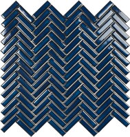 glazovana gresova mozaika chevron stromcek rybia kost tmavomodra leskla