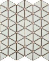 mozaika trojuholniky biela glazovana