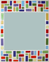 a-137 - ručne maľovaný panel so zrkadlom rucne malovane nastenne panely azulejo exterier interier