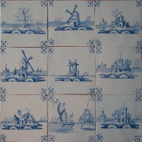 krajinky-delft 13x13 modré holandské delftské kachličky