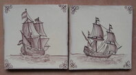 Lode - hnedé 13x13 cm holandské delftské kachličky