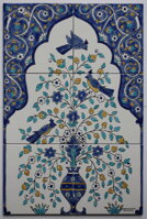 tuniské ručne maľované kachličky - nástenný panel