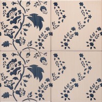 hand painted tiles - floral patterns