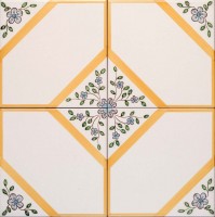 hand painted tiles - floral patterns