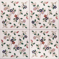 maľované obkladačky - kvetované vzory