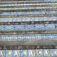 alm-63-renaissance stair base medieval renaissance hand painted tiles historical decorative pavement