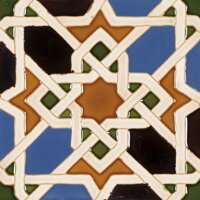 hispánsko-arabské dlaždice s reliéfom