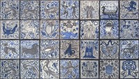 medieval hand painted tiles